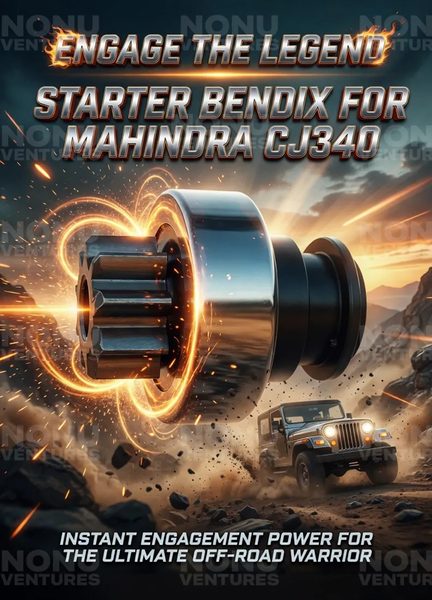 Mahindra CJ340 starter bendix — export grade spare part